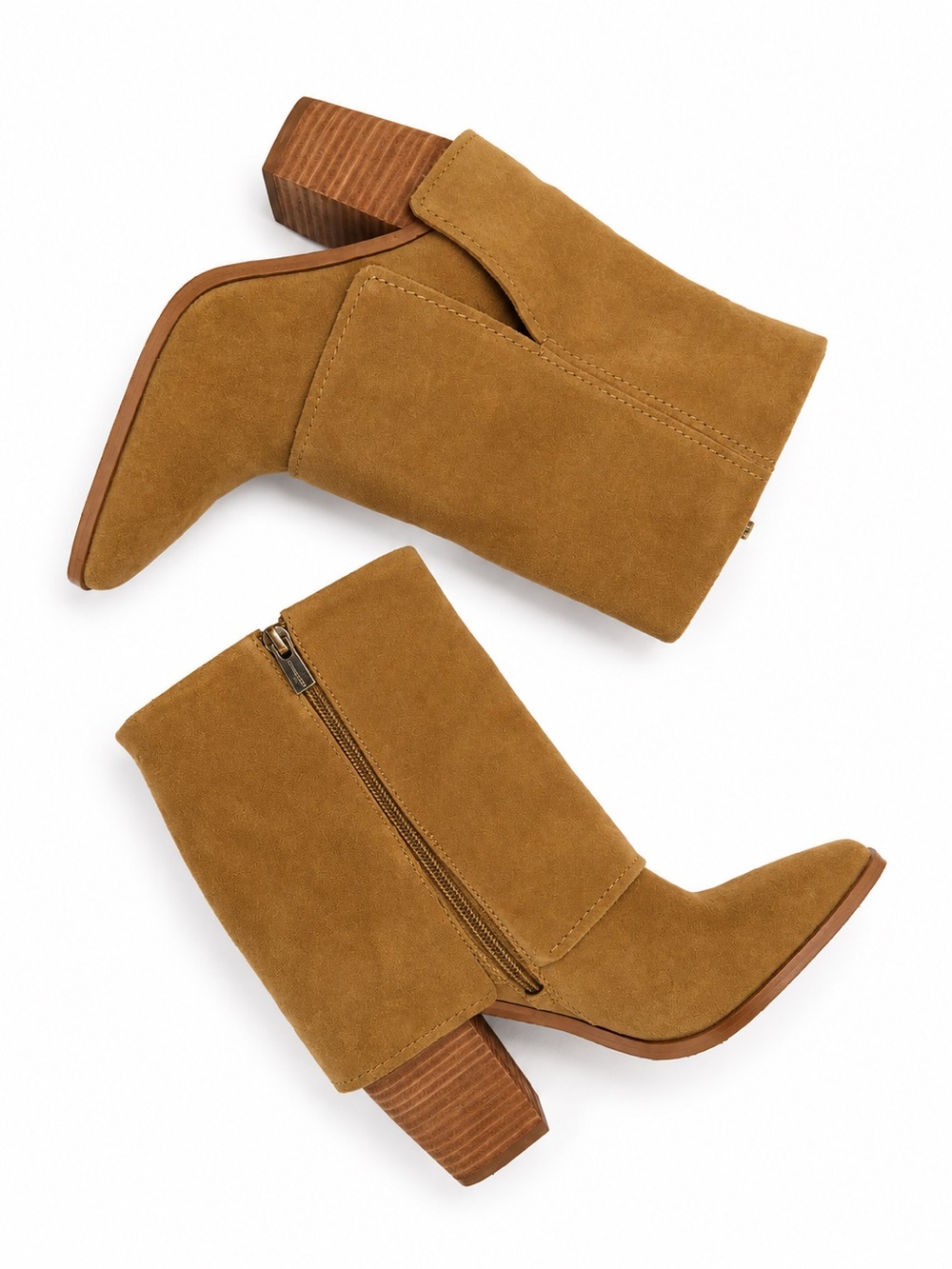 Vince Camuto Alolison Camel Suede Heeled Ankle Boots Women’s US 7 NWOT - Picture 4 of 8